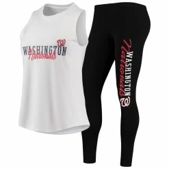 Cheap π Women's Concepts Sport White/Black Washington Nationals Sonata Tank Top & Leggings Set π§¨