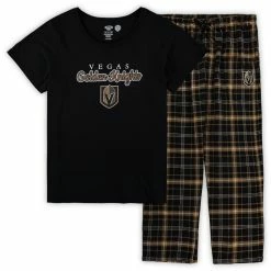 Cheap π€© Women's Concepts Sport Black Vegas Golden Knights Plus Size Lodge T-Shirt & Pants Sleep Set π