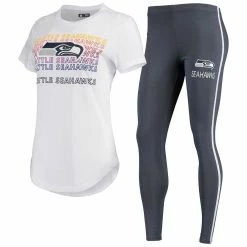 Outlet π― Women's Concepts Sport White/Charcoal Seattle Seahawks Sonata T-Shirt & Leggings Set π