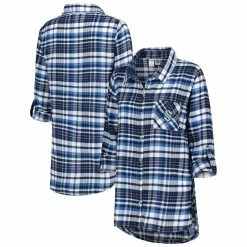 Top 10 🛒 Women's Concepts Sport Deep Sea Blue Seattle Kraken Mainstay Flannel Full-Button Long Sleeve Nightshirt 😍