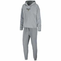Flash Sale 👏 Women's WEAR By Erin Andrews Heather Gray Pittsburgh Penguins Logo Pullover Hoodie & Pants Sleep Set 🧨