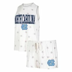 Wholesale π₯° Women's Concepts Sport Cream North Carolina Tar π Heels Agenda Stars Tank Top And Shorts Sleep Set π