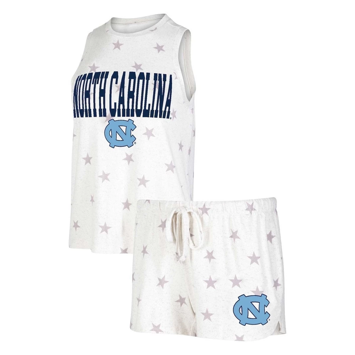 Wholesale π₯° Women's Concepts Sport Cream North Carolina Tar π Heels Agenda Stars Tank Top And Shorts Sleep Set π - Image 2