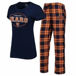 Coupon ✔️ Women's Concepts Sport Navy/Orange Chicago Bears Badge T-Shirt & Pants Sleep Set 💯