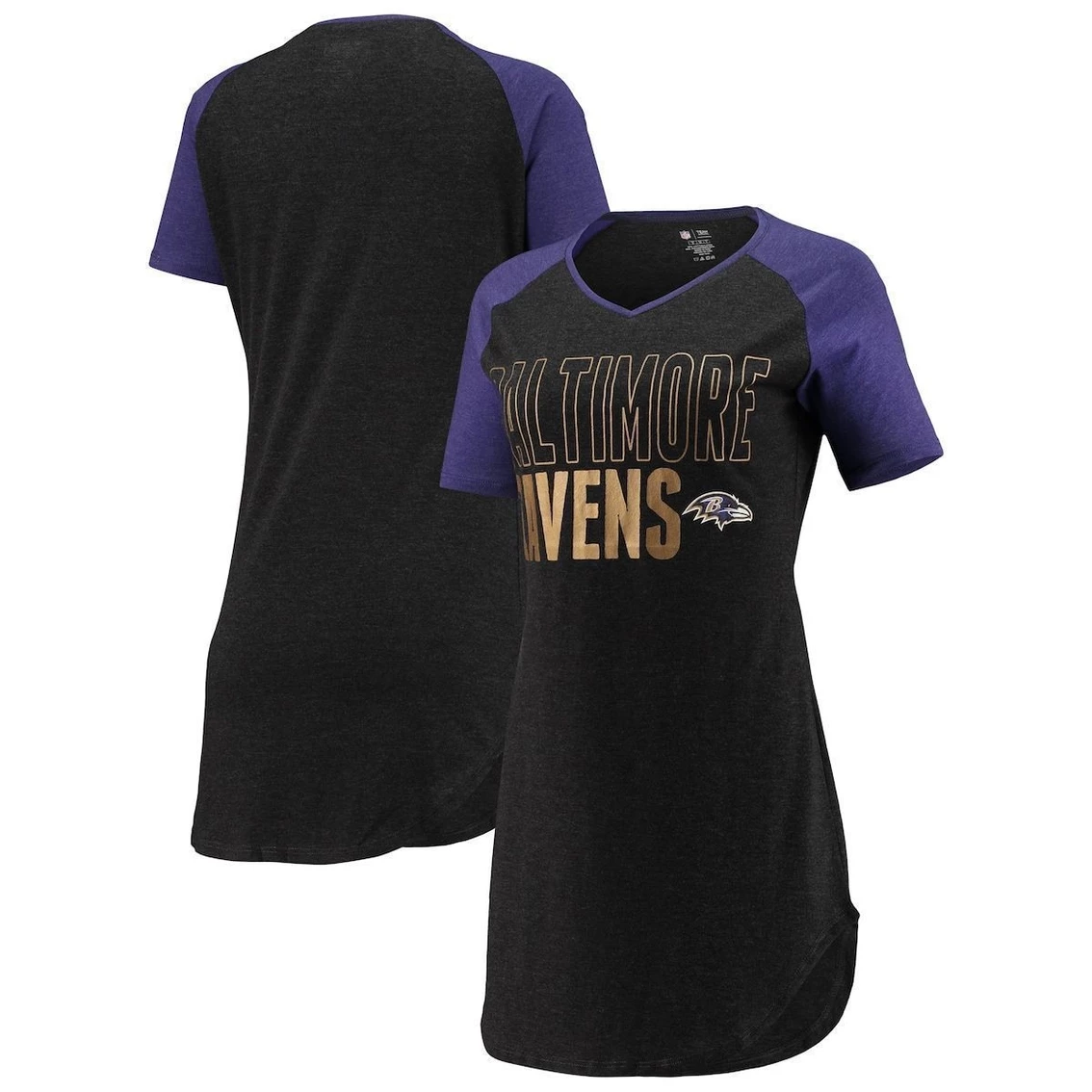 Buy π Women's Concepts Sport Black/Heathered Purple Baltimore Ravens Meter Raglan V-Neck Knit Nightshirt π₯°