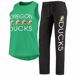Coupon ⌛ Women's Concepts Sport Green/Black Oregon Ducks Team Tank Top & Pants Sleep Set 🔥