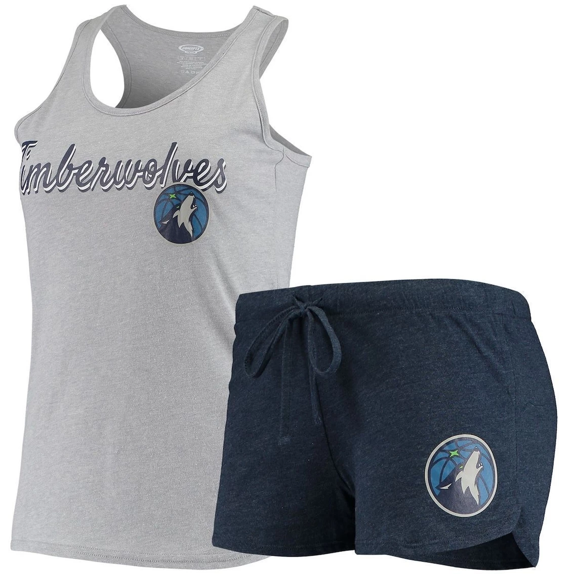 Cheap π Women's Concepts Sport Heathered Gray/Heathered Navy Minnesota Timberwolves Anchor Tank Top & Shorts Sleep Set β¨ - Image 2