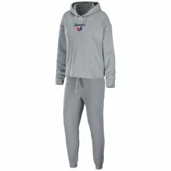 Outlet π₯° Women's WEAR By Erin Andrews Heather Gray New York Islanders Logo Pullover Hoodie & Pants Sleep Set π₯°