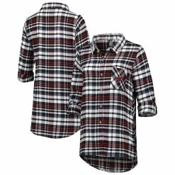 Discount π Women's Concepts Sport Black/Cardinal Arizona Cardinals Mainstay Flannel Full-Button Long Sleeve Nightshirt βοΈ