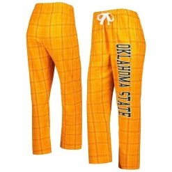 Best Sale 🤩 Boxercraft 👩 Women's Orange/Yellow Oklahoma State Cowboys Haley Flannel Sleep Pants 😀