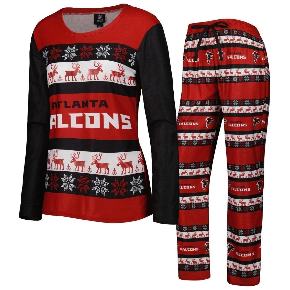 Best reviews of β Women's FOCO Red Atlanta Falcons Holiday Ugly Pajama Set β¨ - Image 2