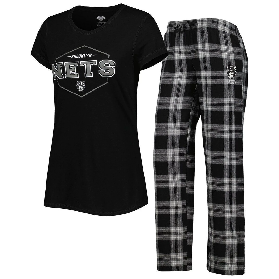 Budget π€© Women's Concepts Sport Black/Gray Brooklyn Nets Badge T-Shirt & Pajama Pants Sleep Set π