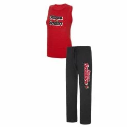 Budget 👏 Women's Concepts Sport Heather Red/Heather Black Ottawa Senators Meter Muscle Tank Top & Pants Sleep Set 😀