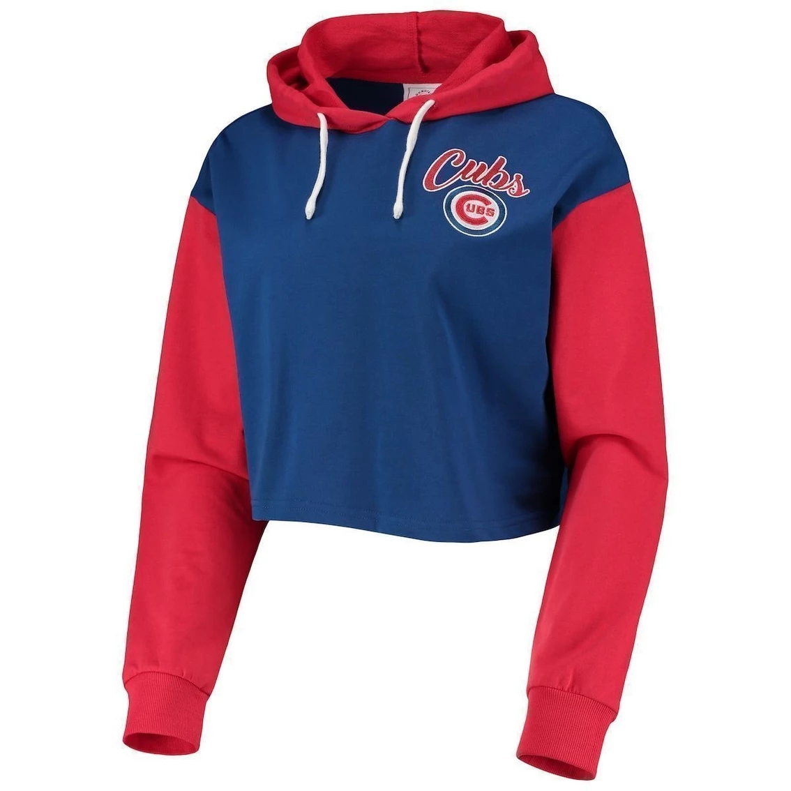 Cheapest π Women's FOCO Royal/Red Chicago Cubs Color-Block Pullover Hoodie & Shorts Lounge Set π - Image 3