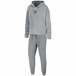 Hot Sale 🧨 Women's WEAR By Erin Andrews Heather Gray Dallas Stars Logo Pullover Hoodie & Pants Sleep Set 🔔