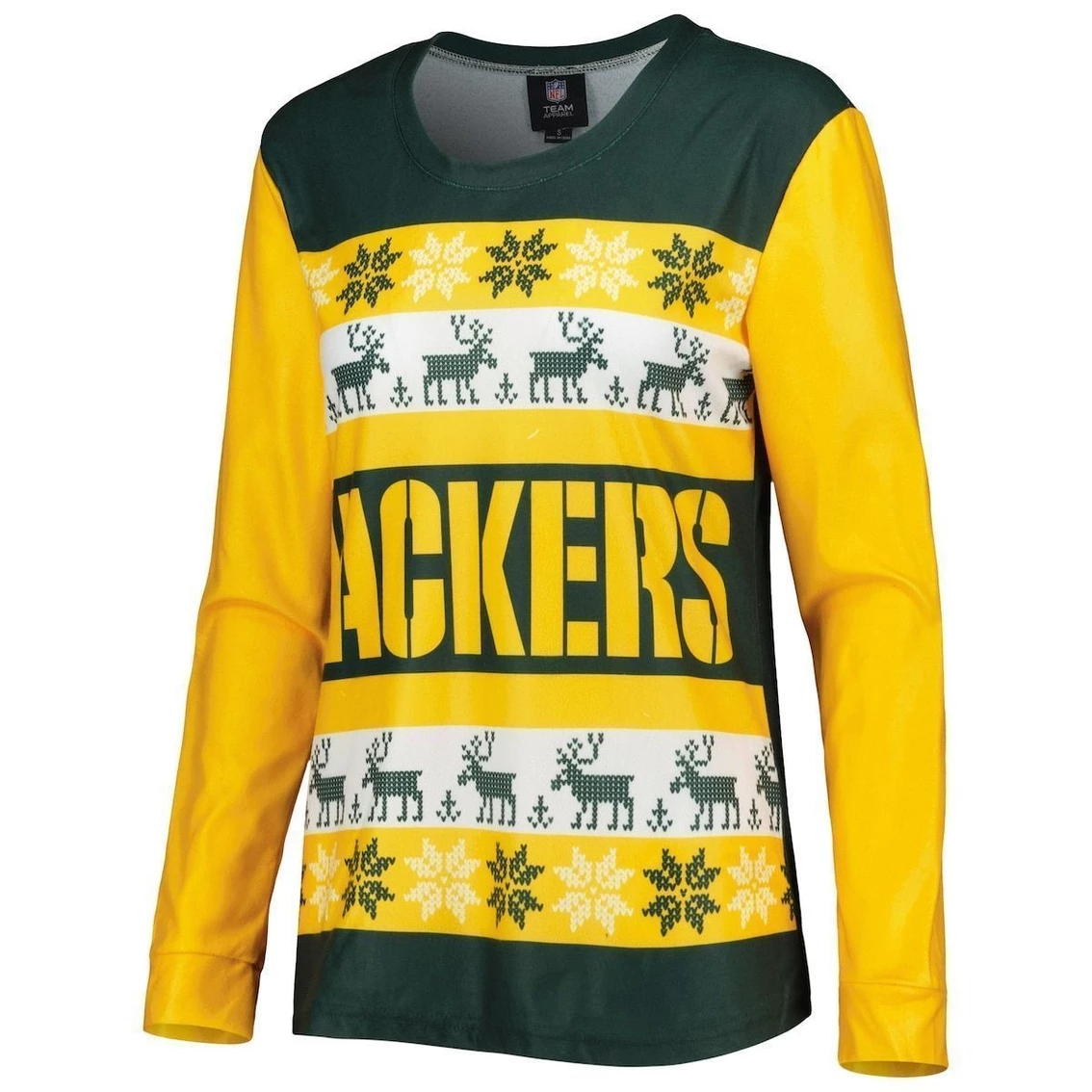 Budget β€οΈ Women's FOCO Green Green Bay Packers Holiday Ugly Pajama Set π - Image 3