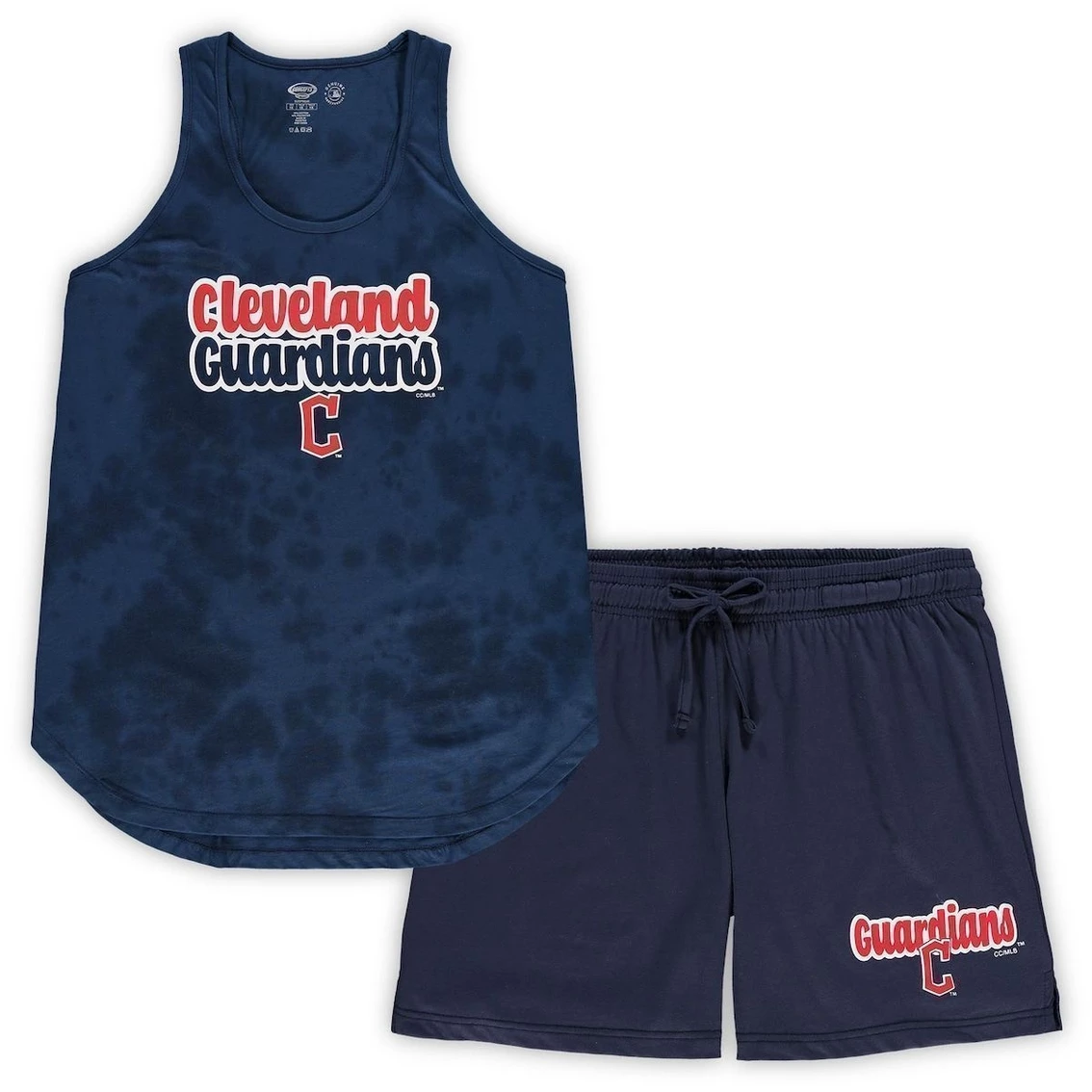 Buy β Women's Concepts Sport Navy Cleveland Guardians Plus Size Cloud Tank Top & Shorts Sleep Set π