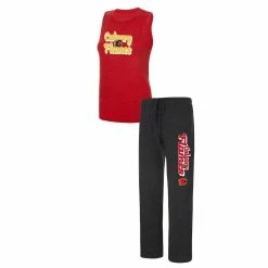 Budget 🤩 Women's Concepts Sport Heather Red/Heather Black Calgary Flames Meter Muscle Tank Top & Pants Sleep Set ⌛