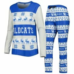 Best deal π Women's FOCO Royal Kentucky Wildcats Ugly Long Sleeve T-Shirt & Pajama Pants Sleep Set π€©