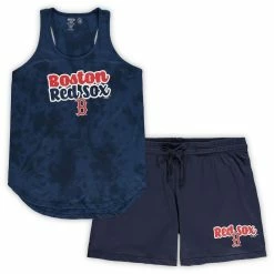 Coupon ⌛ Women's Concepts Sport Navy Boston Red Sox Plus Size Cloud Tank Top & Shorts Sleep Set 😉