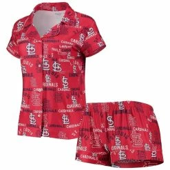 Coupon 🔔 Women's Concepts Sport Red St. Louis Cardinals Flagship Allover Print Top & Shorts Sleep Set 👍