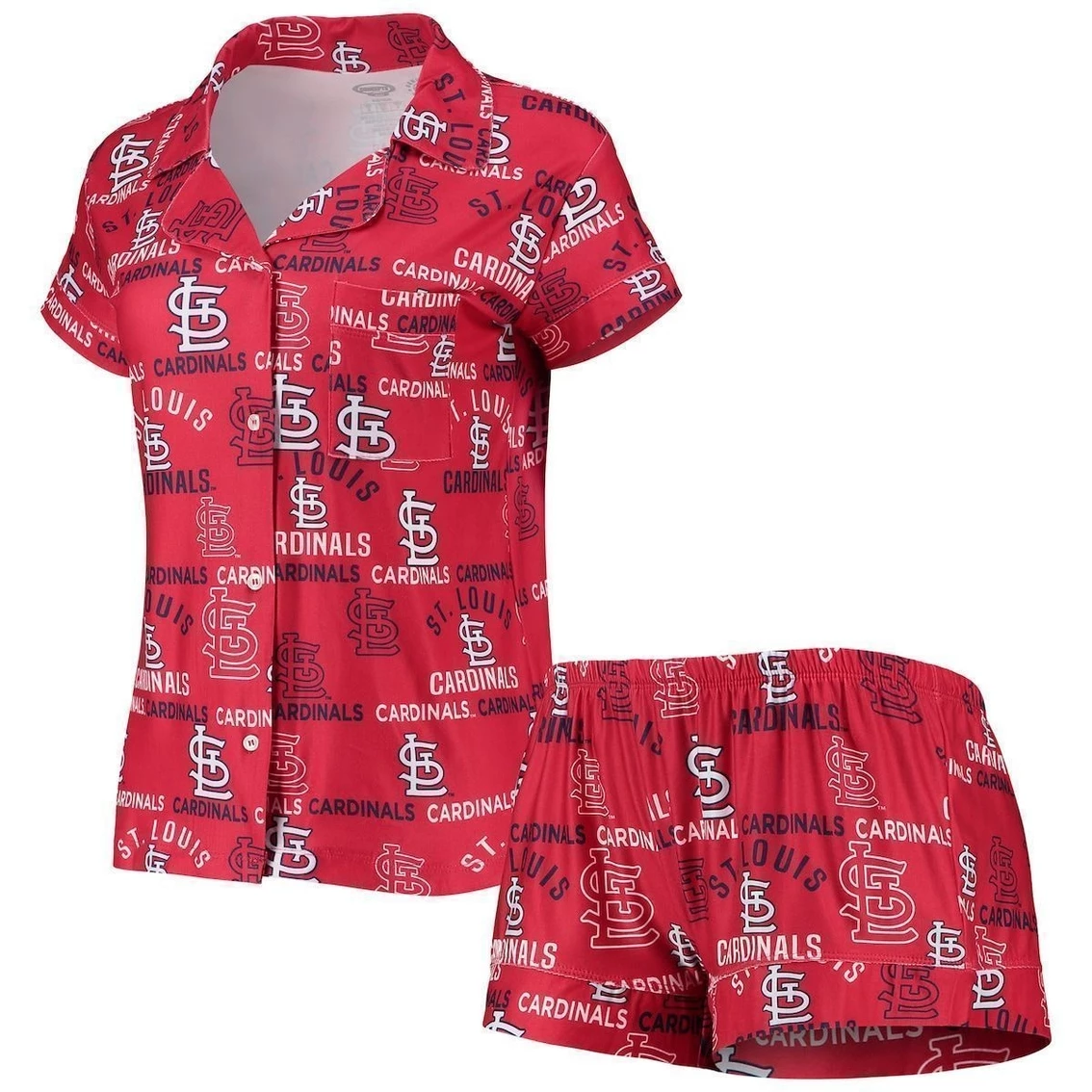 Coupon π Women's Concepts Sport Red St. Louis Cardinals Flagship Allover Print Top & Shorts Sleep Set π