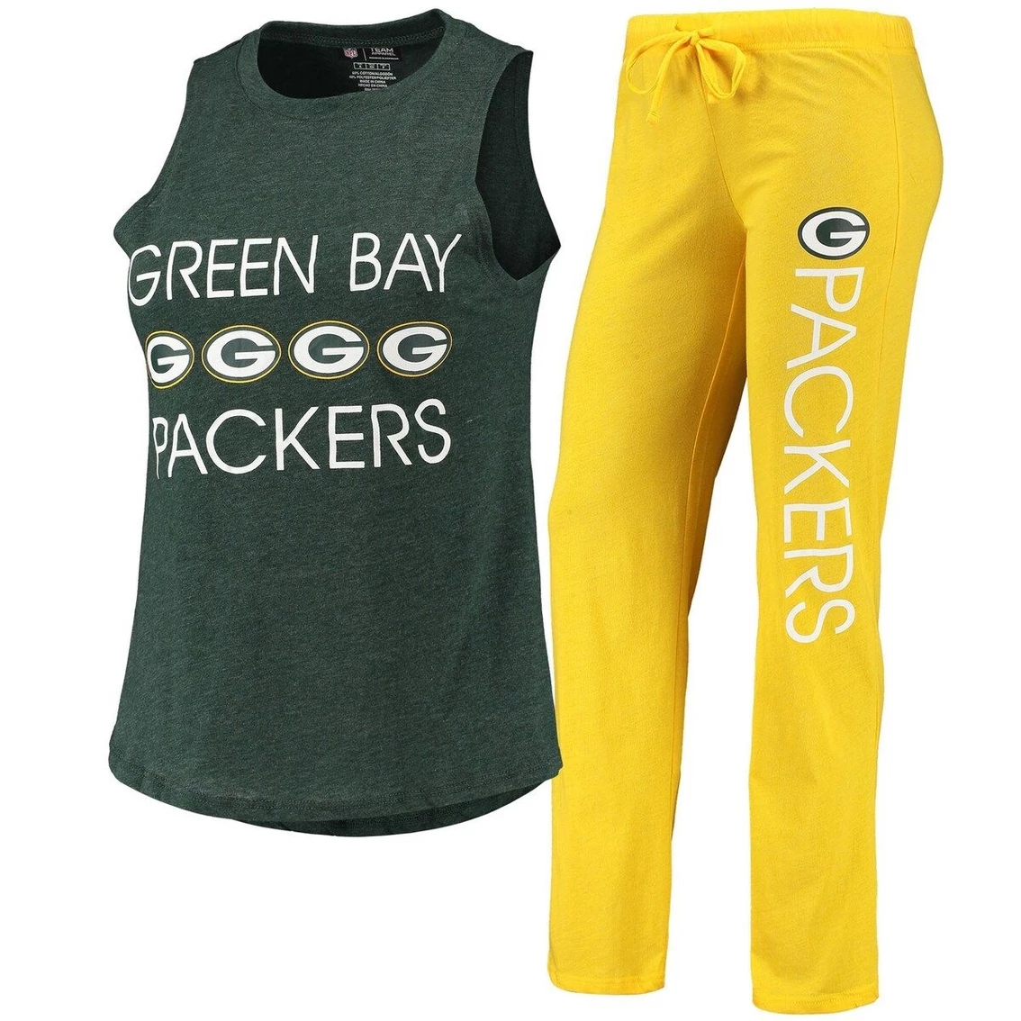 Flash Sale β Women's Concepts Sport Green/Gold Green Bay Packers Plus Size Meter Tank Top And Pants Sleep Set π - Image 2