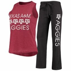 Budget ⭐ Women's Concepts Sport Maroon/Black Texas A&M Aggies Team Tank Top & Pants Sleep Set 🔥