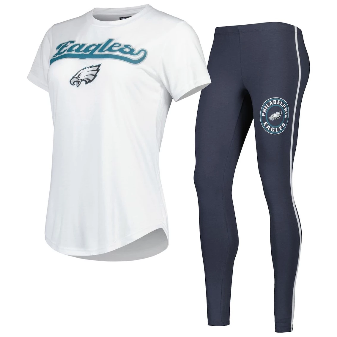 Flash Sale β Women's Concepts Sport White/Charcoal Philadelphia Eagles Sonata T-Shirt & Leggings Sleep Set π
