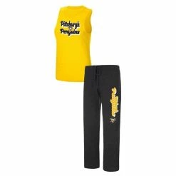 Outlet π Women's Concepts Sport Gold/Heather Black Pittsburgh Penguins Meter Muscle Tank Top & Pants Sleep Set π§¨