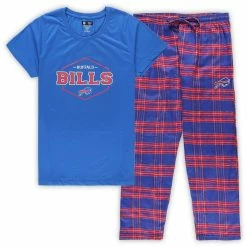 Flash Sale 🌟 Women's Concepts Sport Royal/Red Buffalo Bills Plus Size Badge T-Shirt & Pants Sleep Set ⭐