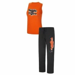 Budget ❤️ Women's Concepts Sport Heather Orange/Heather Black Philadelphia Flyers Meter Muscle Tank Top & Pants Sleep Set ✨