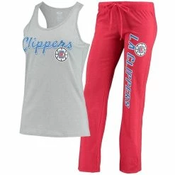 Brand new π― Women's Concepts Sport Heathered Gray/Heathered Red LA Clippers Anchor Tank Top & Pants Sleep Set π