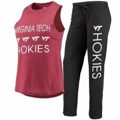 Top 10 🔔 Women's Concepts Sport Black/Maroon Virginia Tech Hokies Tank Top & Pants Sleep Set 🤩