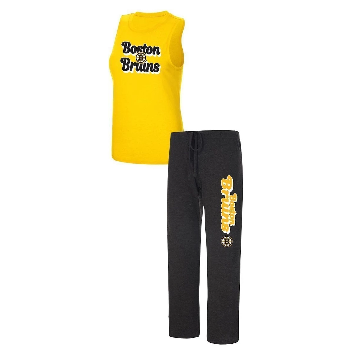 Buy π Women's Concepts Sport Gold/Heather Black Boston Bruins Meter Muscle Tank Top & Pants Sleep Set π