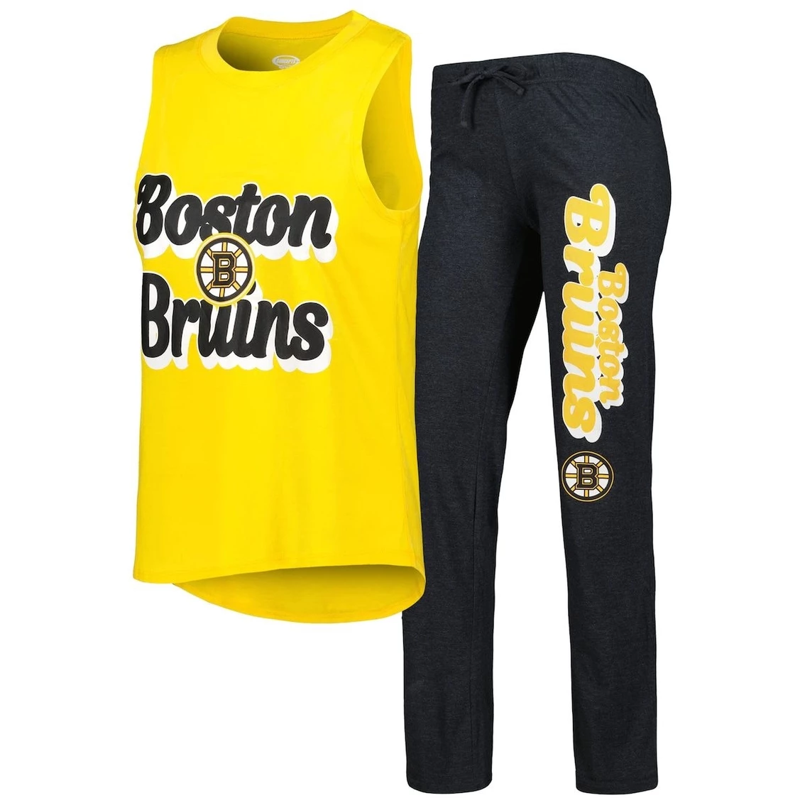 Buy π Women's Concepts Sport Gold/Heather Black Boston Bruins Meter Muscle Tank Top & Pants Sleep Set π - Image 2