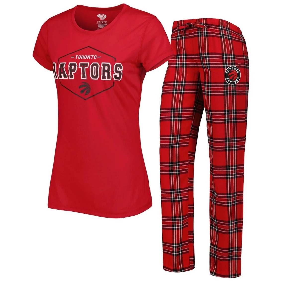 New π Women's Concepts Sport Red/Black Toronto Raptors Badge T-Shirt & Pajama Pants Sleep Set π― - Image 2
