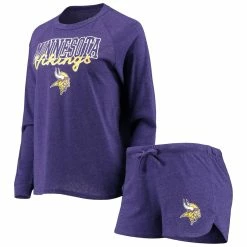 Top 10 ✨ Women's Concepts Sport Purple Minnesota Vikings Meter Knit Long Sleeve Raglan Top & Shorts Sleep Set ✨