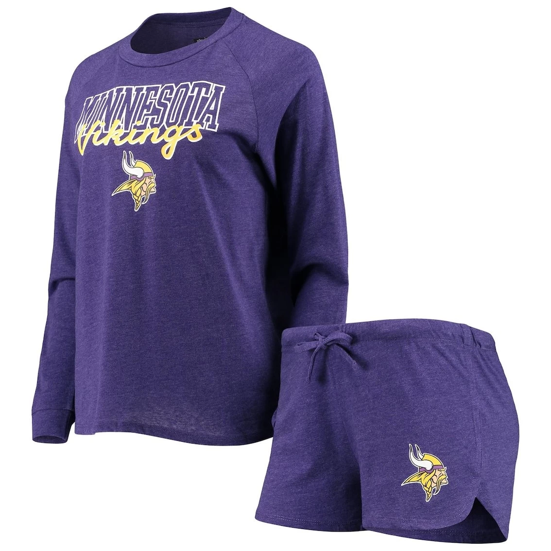 Top 10 β¨ Women's Concepts Sport Purple Minnesota Vikings Meter Knit Long Sleeve Raglan Top & Shorts Sleep Set β¨
