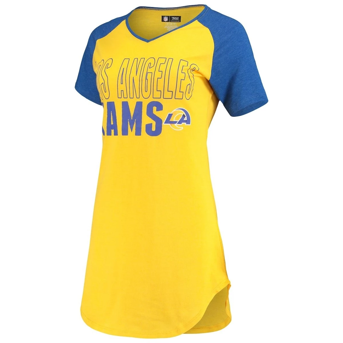 Cheap ❤️ Women's Concepts Sport Gold/Heathered Royal Los Angeles Rams Meter Raglan V-Neck Knit Nightshirt ❤️ - Image 3