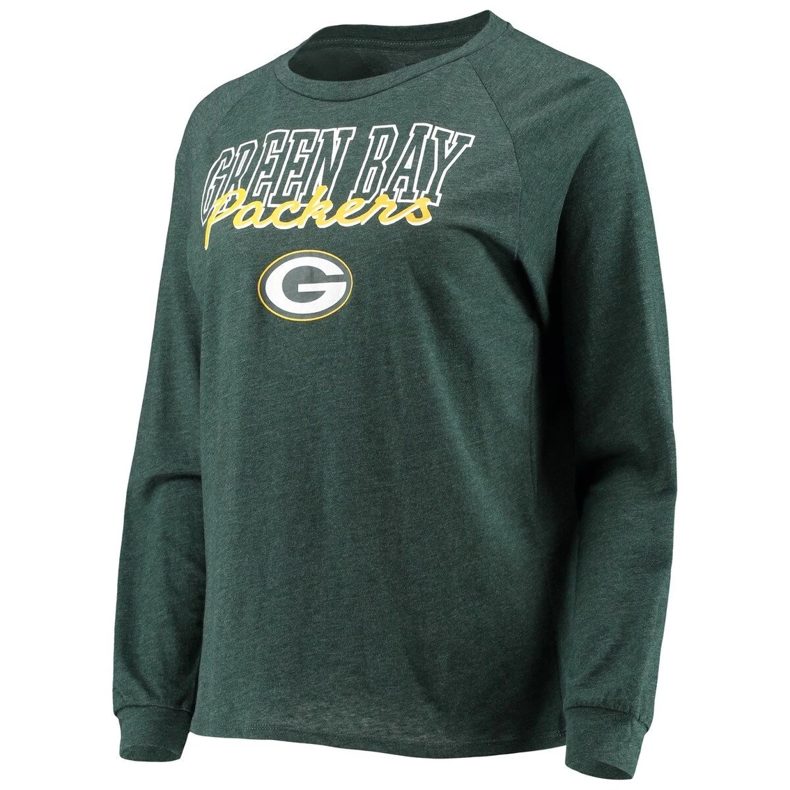 Flash Sale π Women's Concepts Sport Green Green Bay Packers Meter Knit Long Sleeve Raglan Top & Shorts Sleep Set π - Image 3