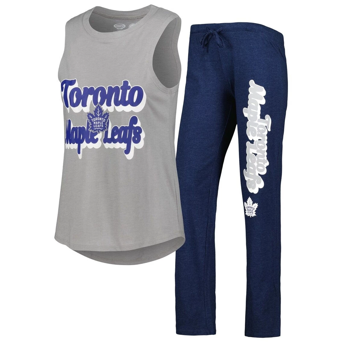 Buy π Women's Concepts Sport Heather Gray/Heather Navy Toronto Maple Leafs Meter Muscle Tank Top & Pants Sleep Set π - Image 2