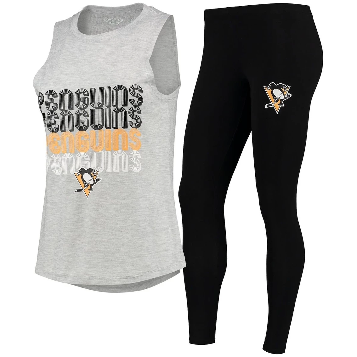 Promo π― Women's Concepts Sport Heathered Gray/Black Pittsburgh Penguins Profound Tank Top & Leggings Sleep Set β