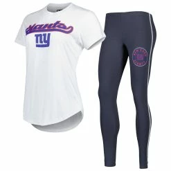 Top 10 🔥 Women's Concepts Sport White/Charcoal New York Giants Sonata T-Shirt & Leggings Sleep Set 🥰