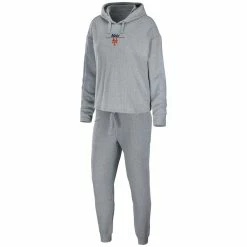Hot Sale 🛒 Women's WEAR By Erin Andrews Heather Gray New York Mets Logo Pullover Hoodie & Pants Sleep Set 😉
