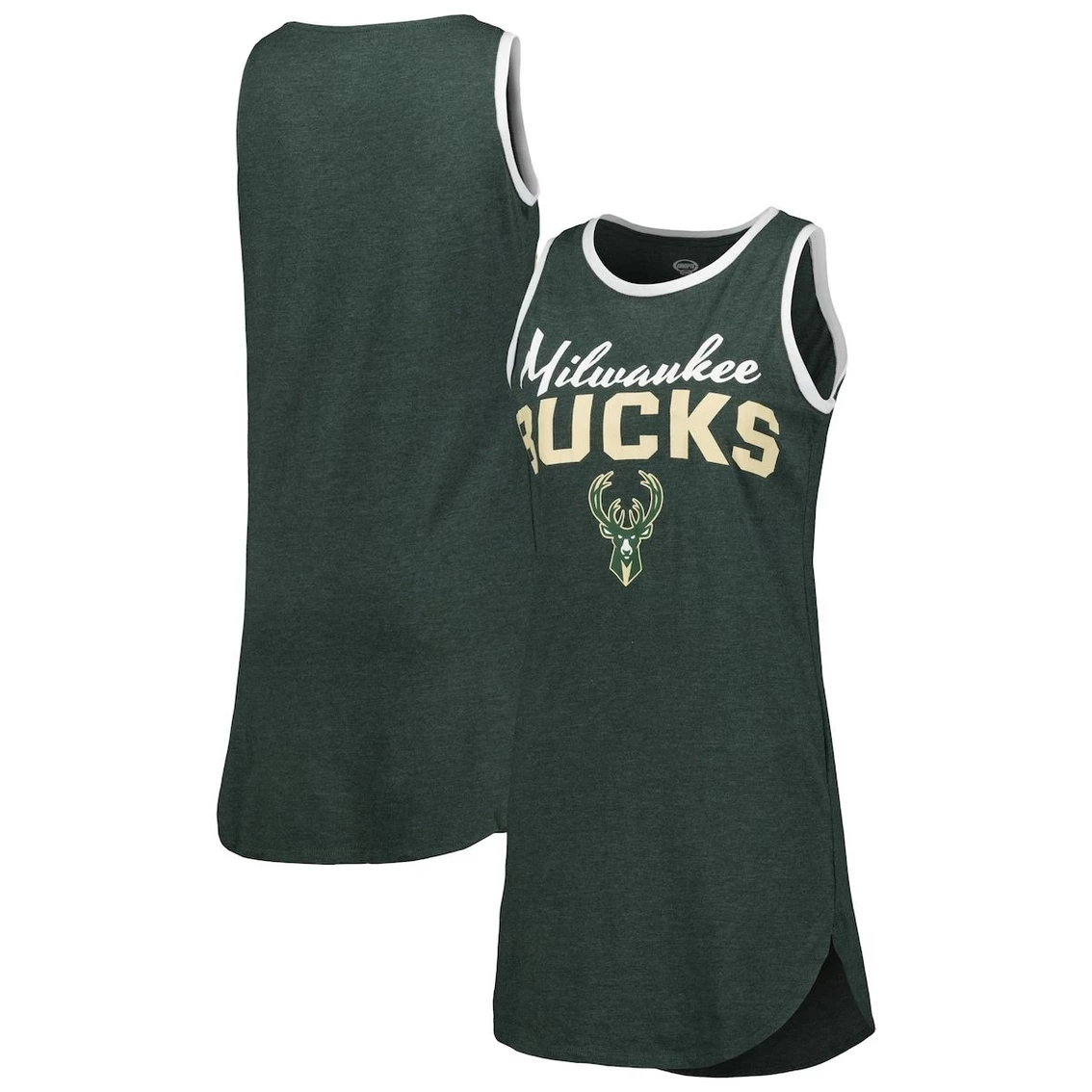 Outlet π Women's Concepts Sport Hunter Green Milwaukee Bucks Sleeveless Nightshirt β¨ - Image 2