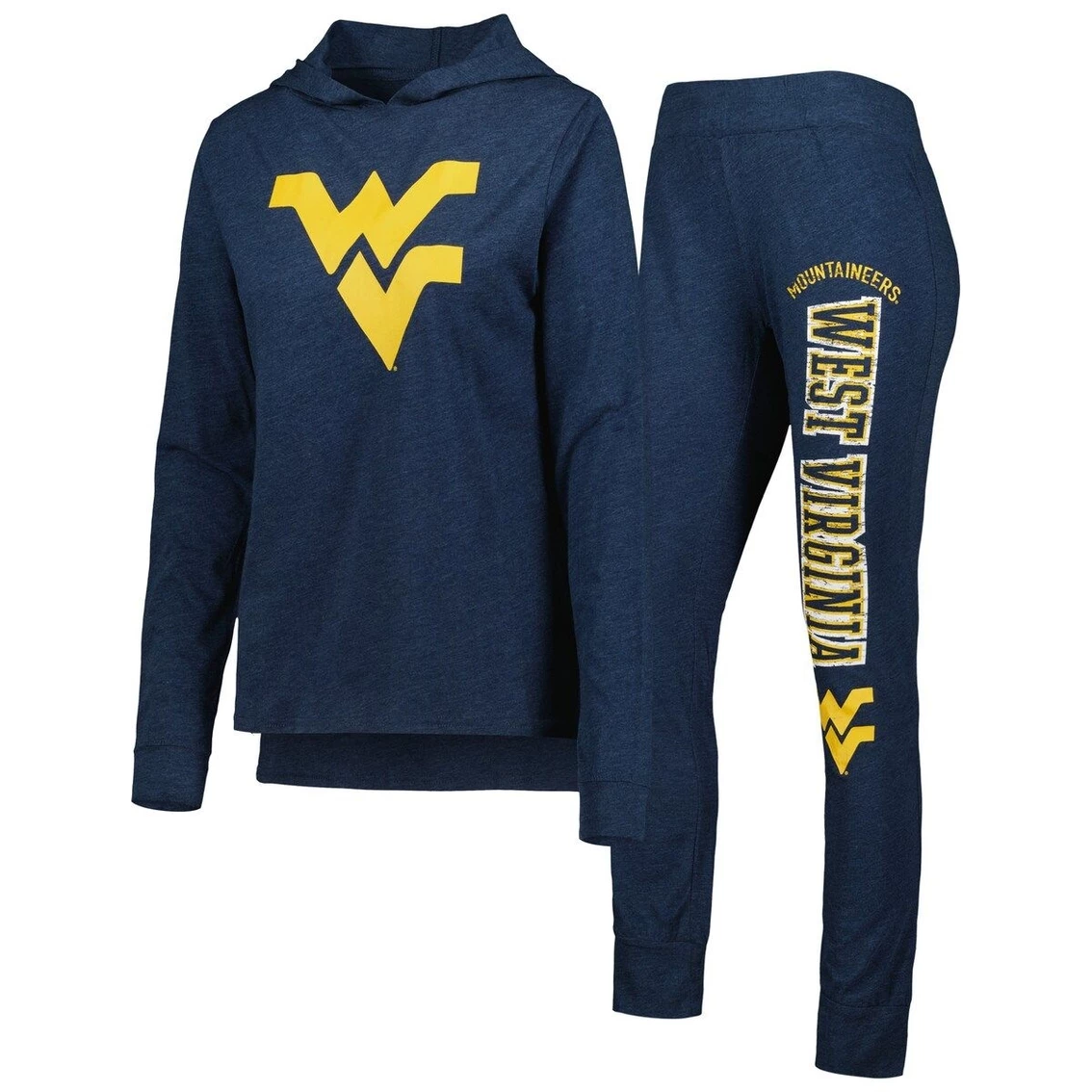 Best Pirce π Women's Concepts Sport Navy West Virginia Mountaineers Long Sleeve Hoodie T-Shirt & Pants Sleep Set β€οΈ