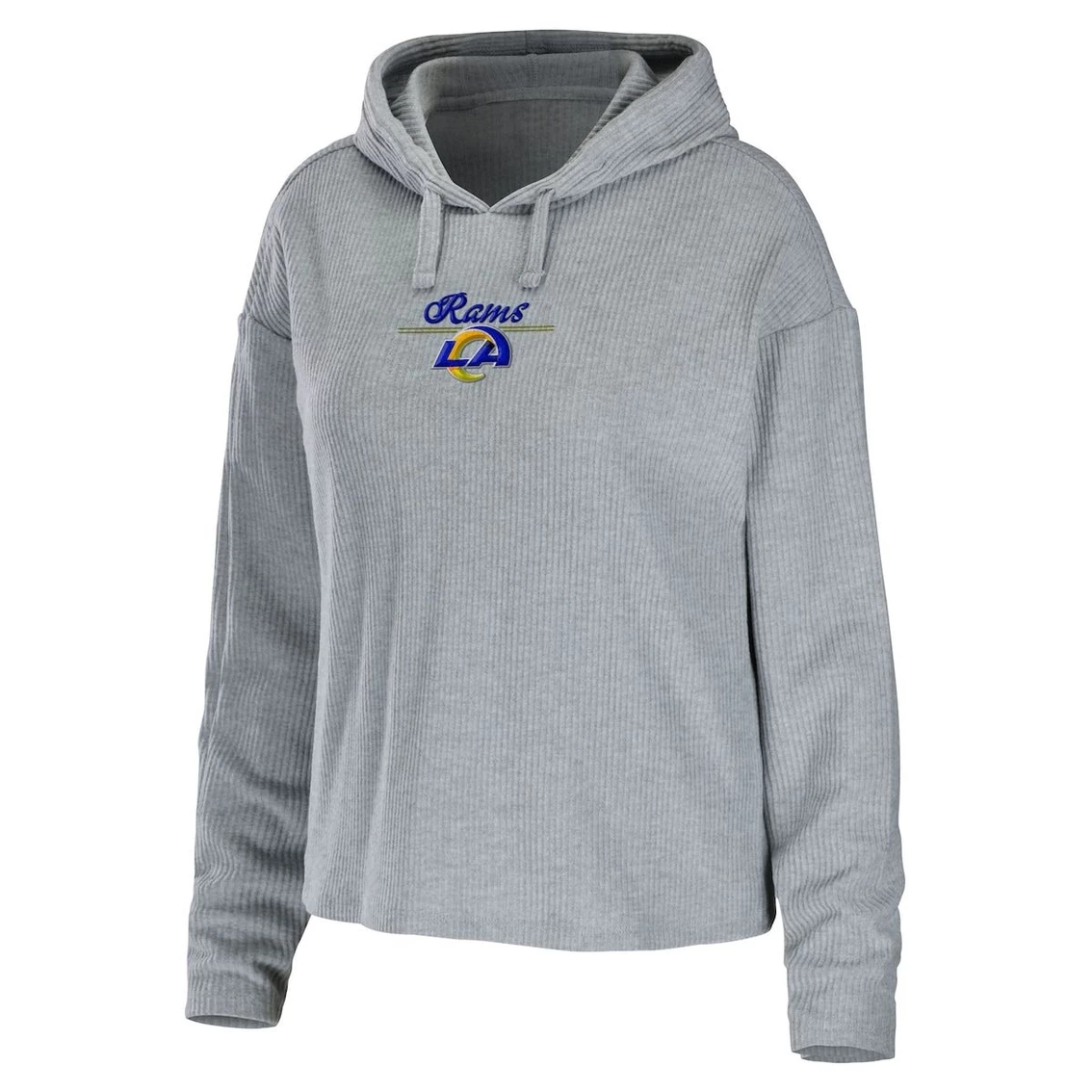 Wholesale π Women's WEAR By Erin Andrews Heathered Gray Los Angeles Rams Pullover Hoodie & Pants Lounge Set π - Image 3