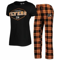 Discount 🤩 Women's Concepts Sport Black/Orange Philadelphia Flyers Badge T-Shirt & Pants Sleep Set ✔️