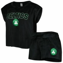 New π€© Women's Concepts Sport Black Boston Celtics Intermission T-Shirt & Shorts Sleep Set π